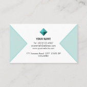 Carte De Visite Logo Marque Sarcelle & Blanc (Dos)