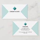 Carte De Visite Logo Marque Sarcelle & Blanc (Devant / Derrière)