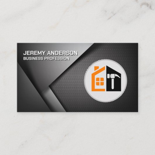 Carte De Visite Logo marteau de maison de construction (Devant)