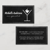 Carte De Visite Logo Martini | Noir sur cuir noir (Devant / Derrière)
