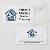 Carte De Visite Logo Mascot du ménage de la maison | Services dome (Devant / Derrière)