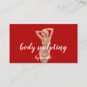 Carte De Visite Logo Massage Sclupting Corps Rose Rouge Bikini QR (Devant)