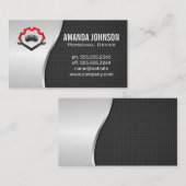 Carte De Visite Logo mécanique des clés automatiques | Metallique (Devant / Derrière)