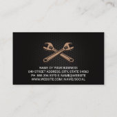 Carte De Visite Logo mécanique du garage | Graphique de voiture de (Dos)