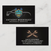 Carte De Visite Logo mécanique du garage | Graphique de voiture de (Devant / Derrière)