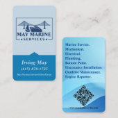 Carte De Visite Logo mécanique, électrique et plomberie URL du cod (Devant / Derrière)