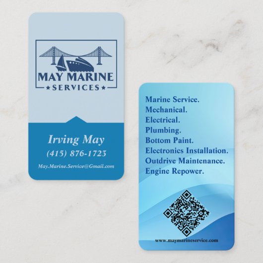 Carte De Visite Logo mécanique, électrique et plomberie URL du cod (Devant / Derrière)