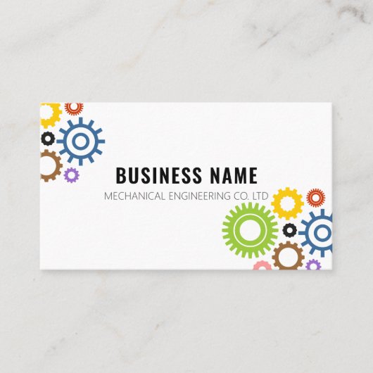 Carte De Visite Logo mécanique moderne Code QR (Devant)