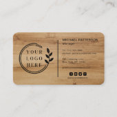 Carte De Visite Logo Médias sociaux QR Code Carpentry Wood Modern (Devant)