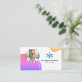 Carte De Visite Logo Médicale Caduceus Modèle violet (Debout devant)