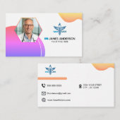 Carte De Visite Logo Médicale Caduceus Modèle violet (Devant / Derrière)