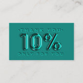 Carte De Visite Logo Merci QRCODE 10%OFF Code remise Turquoise (Devant)