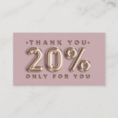 Carte De Visite Logo Merci QRCODE 20%OFF Code remise Gold (Devant)