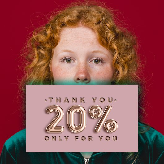 Carte De Visite Logo Merci QRCODE 20%OFF Code remise Gold