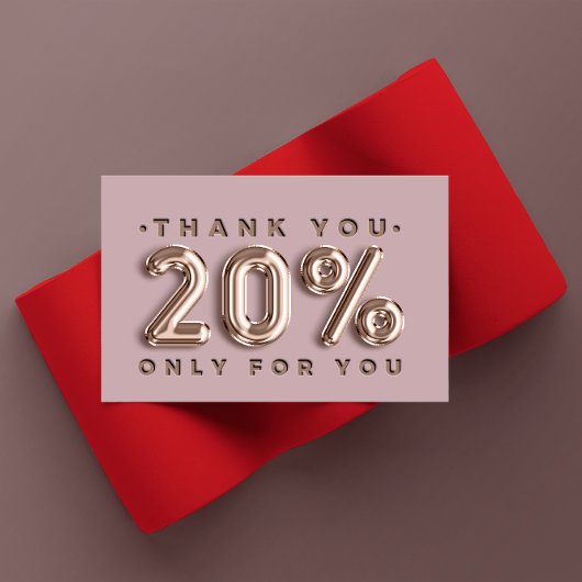 Carte De Visite Logo Merci QRCODE 20%OFF Code remise Gold