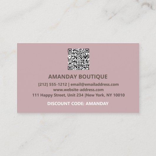 Carte De Visite Logo Merci QRCODE 40%OFF Code remise Gold (Dos)