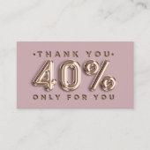 Carte De Visite Logo Merci QRCODE 40%OFF Code remise Gold (Devant)