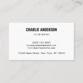 Carte De Visite Logo Merci simple de marque d'entreprise (Dos)