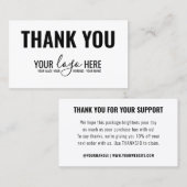 Carte De Visite Logo Merci simple de marque d'entreprise (Devant / Derrière)