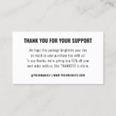 Carte De Visite Logo Merci simple de marque d'entreprise (Dos)