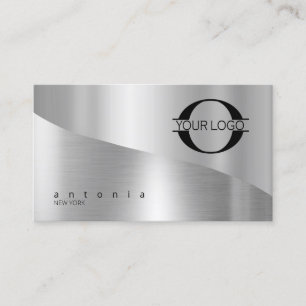 Carte De Visite Logo Metal Wave bicolore argent ID809 de Peter Fow