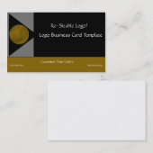 Carte De Visite Logo Metallic Gold Planet Earth (Devant / Derrière)