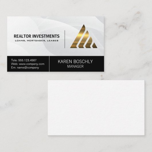 Carte De Visite Logo métallique de l'entreprise | Financement comm (Devant / Derrière)