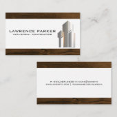 Carte De Visite Logo métallique des bâtiments | Découpe en bois (Devant / Derrière)