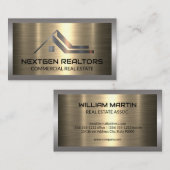 Carte De Visite Logo métallique du toit de l'immeuble | Métal bros (Devant / Derrière)