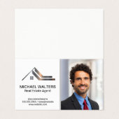 Carte De Visite Logo métallique immobilier | Business Man (Extérieur déplié)