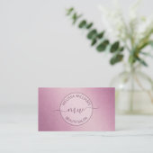 Carte De Visite Logo métallisé rose (Debout devant)