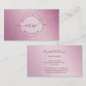 Carte De Visite Logo métallisé rose (Devant / Derrière)