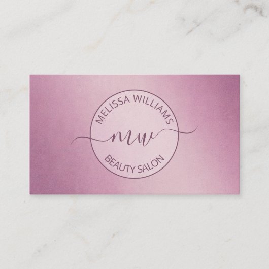 Carte De Visite Logo métallisé rose (Devant)