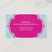 Carte De Visite LOGO mignon gros motif rose turquoise (Dos)
