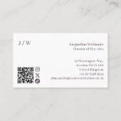 Carte De Visite Logo miniature en germe de luxe Monogramme QR Code (Dos)
