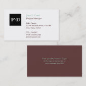 Carte De Visite Logo miniature standard tout simplement chic blanc (Devant / Derrière)