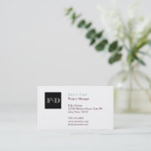 Carte De Visite Logo miniature standard tout simplement chic blanc (Debout devant)