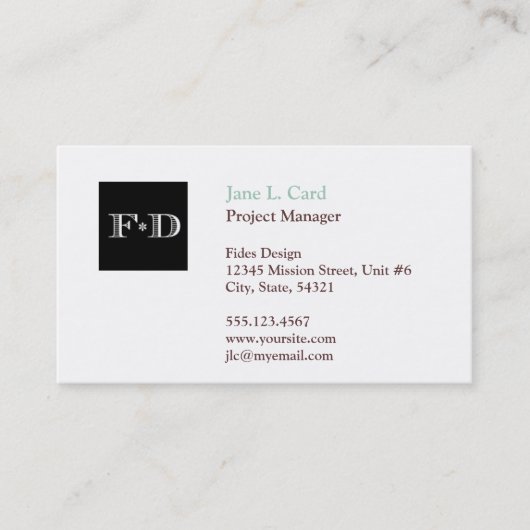Carte De Visite Logo miniature standard tout simplement chic blanc (Devant)