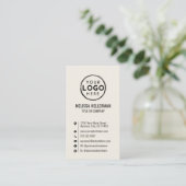 Carte De Visite Logo Minimal Moderne Vertical Ivoire (Debout devant)