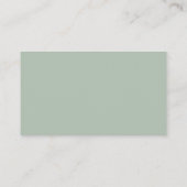 Carte De Visite Logo Minimal Moderne Vertical Vert Sauge (Dos)