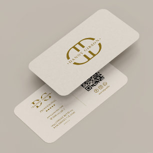Carte De Visite Logo minimal monogramme initiale sable professionn