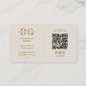 Carte De Visite Logo minimal monogramme initiale sable professionn (Dos)
