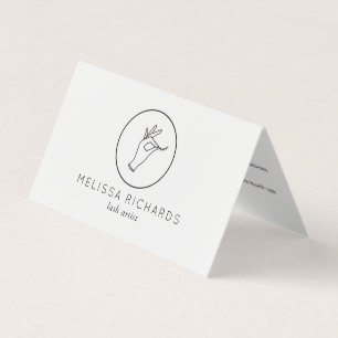 Carte De Visite Logo minimaliste de la main et des cils