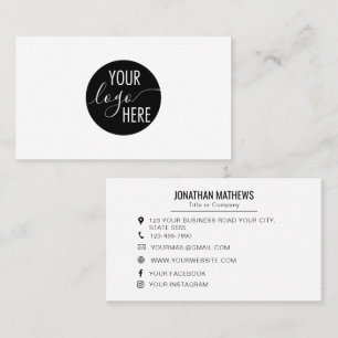 Carte De Visite Logo minimaliste de la société professionnelle gén