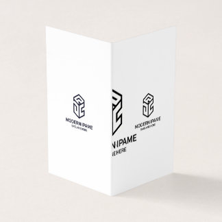 Carte De Visite Logo minimaliste d'entreprise moderne noir et blan