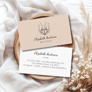 Carte De Visite Logo minimaliste des mains de bébé - Doula de nais