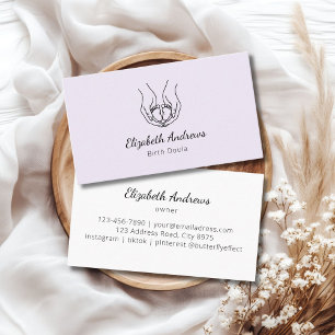 Carte De Visite Logo minimaliste des mains de bébé - Doula de nais