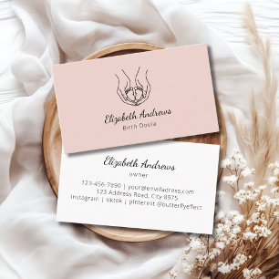 Carte De Visite Logo minimaliste des mains de bébé - Doula de nais