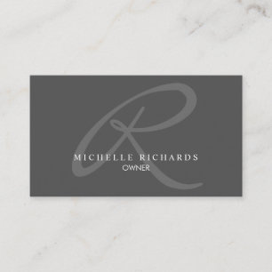 Carte De Visite Logo minimaliste élégant en gris charbon