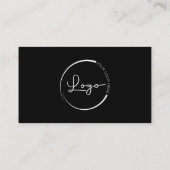 Carte De Visite Logo minimaliste moderne avec icônes de médias soc (Dos)